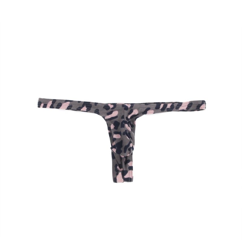 Стрінги чоловічі Star Night з темно-леопардовим принтом, чорно-рожеві, S вид 7