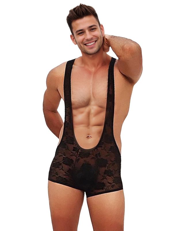 Чоловічий комбінезон-шорти Star Night мереживний, чорний, L вид 3