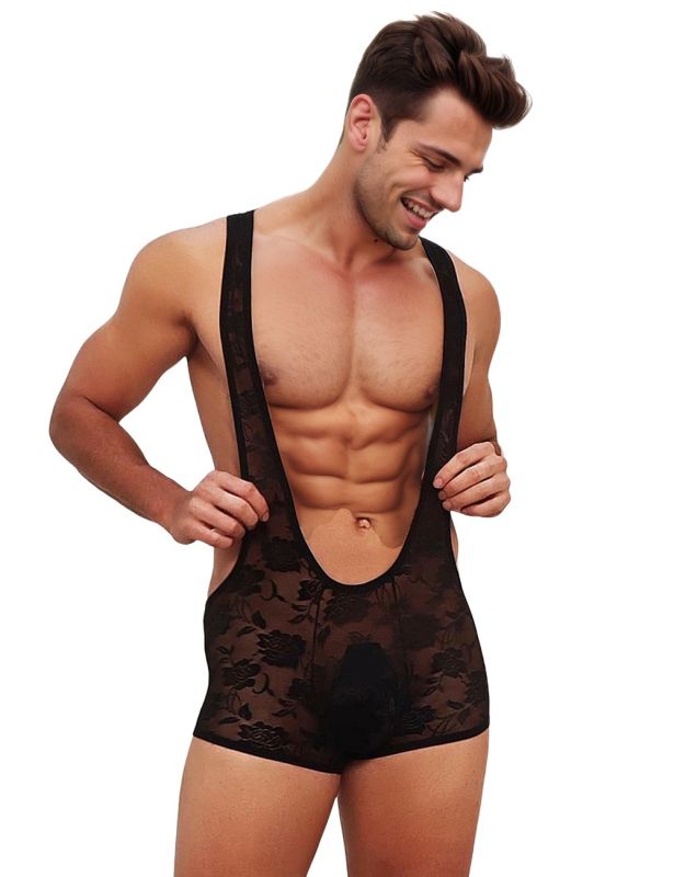 Чоловічий комбінезон-шорти Star Night мереживний, чорний, L вид 5