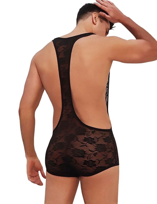 Чоловічий комбінезон-шорти Star Night мереживний, чорний, L вид 7