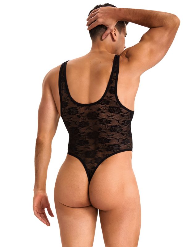 Чоловіче мереживне боді Star Night, чорне, L вид 6