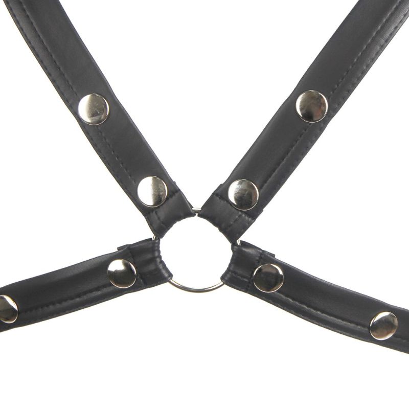 Боді-портупея чоловіча Star Night з обмежувачами та блискавкою, чорна, L вид 7