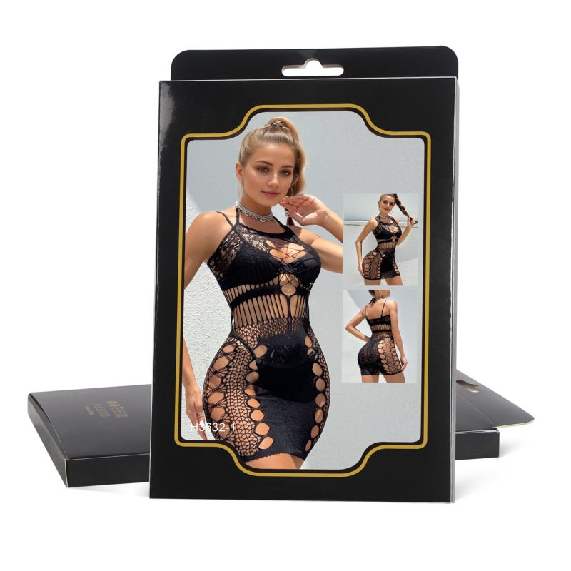 Кружевное платье Star Night с вырезами, чёрное, XS-M вид 8