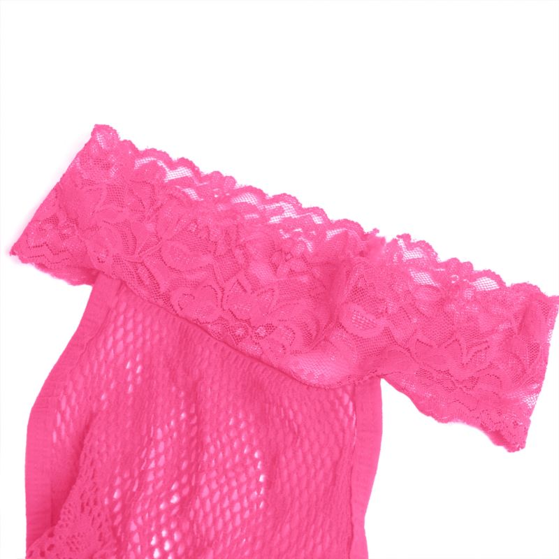 Комбинезон кружевной Star Night в сеточку, розовый, XS-M вид 7