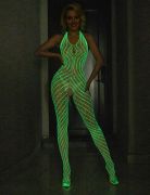 Комбінезон з тканини що світиться у темряві Star Night з доступом, білий, XS-M