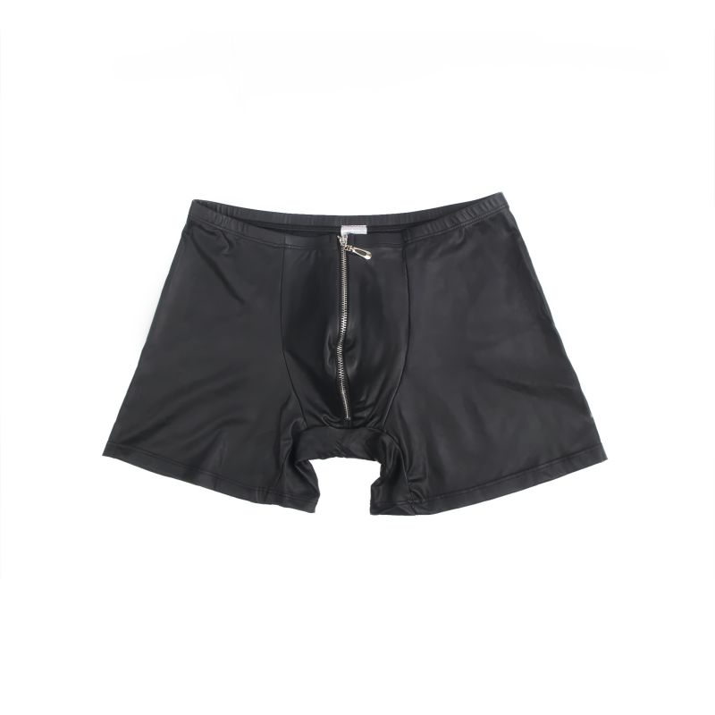 Труси на блискавці, чоловічі Star Night з імітацією шкіри, чорні, XL вид 8