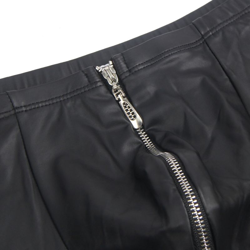 Труси на блискавці, чоловічі Star Night з імітацією шкіри, чорні, L вид 9