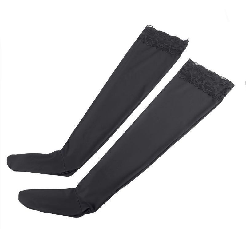 Эластичные чулки Star Night с кружевной коронкой, черные, XS-L вид 5