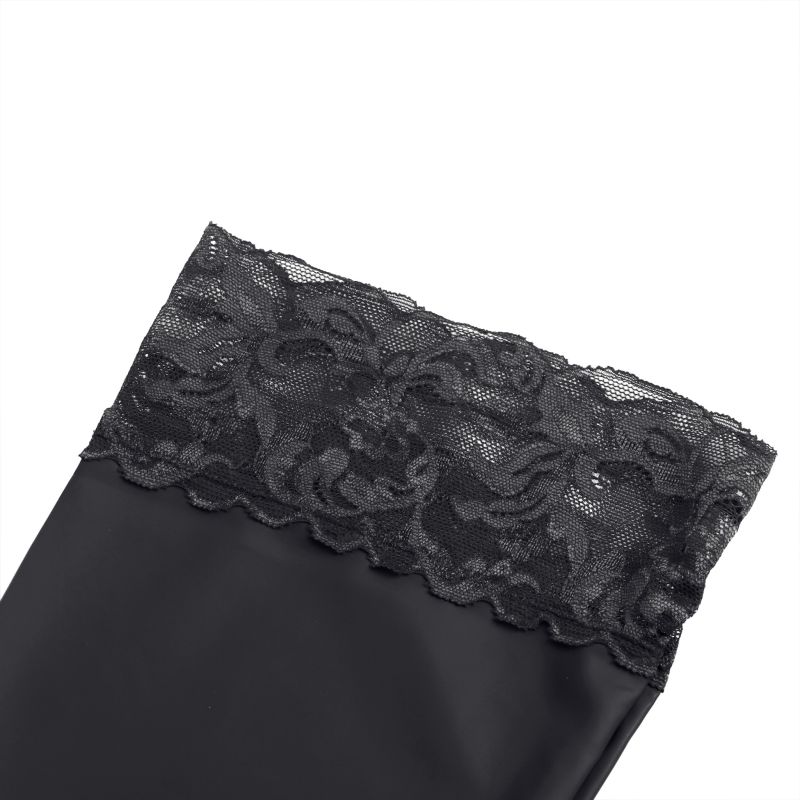 Эластичные чулки Star Night с кружевной коронкой, черные, XS-L вид 6