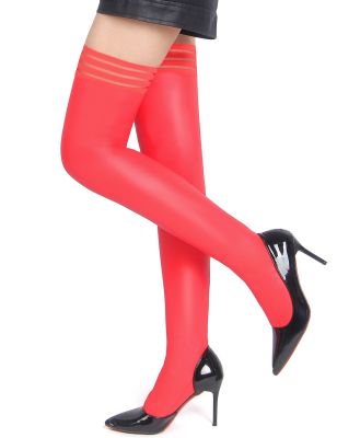 Чулки эластичные Star Night с имитацией кожи, красные, XS-M