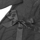 Халатик полупрозрачный Star Night с поясом и кружевом, черный, M-L вид 8