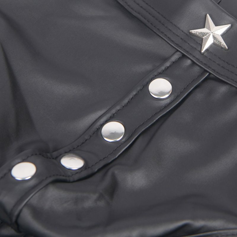 Чоловічі труси із заклепками Star Night з імітацією шкіри, чорні, XL вид 9