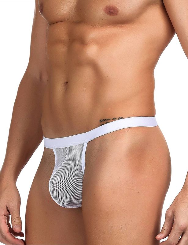 Стринги чоловічі Star Night у сіточку, білі, XS-M вид 3