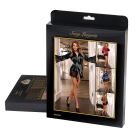 Халат с кружевом Star Night с поясом и стрингами, красно-черный, XS-S вид 7