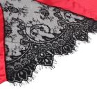 Халат с кружевной спинкой Star Night с поясом и стрингами, красно-чёрный, XS-S вид 7