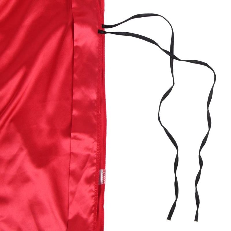 Халат с кружевной спинкой Star Night с поясом и стрингами, красно-чёрный, XS-S вид 10