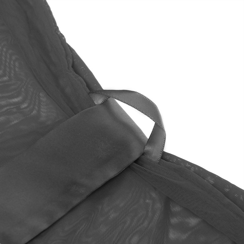 Халатик Star Night с узорами и поясом, черный, XS-S вид 8