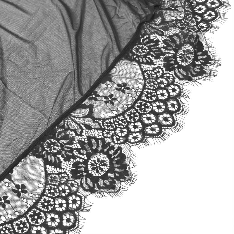 Халатик Star Night с узорами и поясом, черный, XS-S вид 10