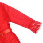 Халатик Star Night с поясом и кружевом, красный, XS-S вид 9