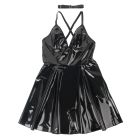 Платье с чокером, глянцевое Star Night Wet Look с имитацией винила, черное, L вид 5