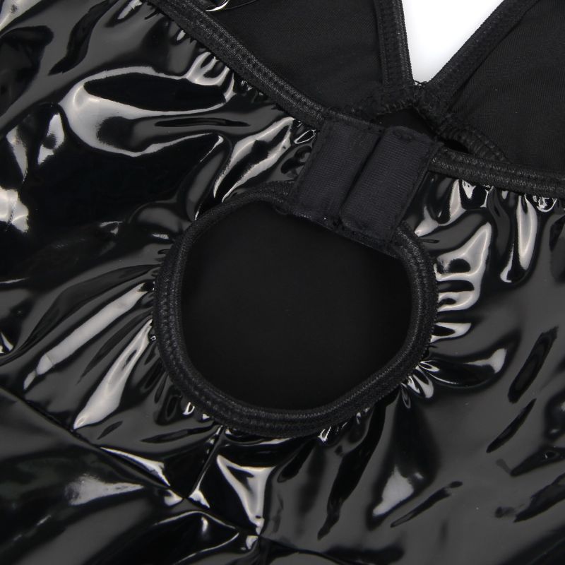 Платье с чокером, глянцевое Star Night Wet Look с имитацией винила, черное, L вид 7