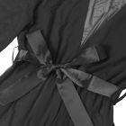 Халат Star Night с кружевом и поясом, черный, XS-S вид 8