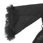 Халат Star Night с кружевом и поясом, черный, XS-S вид 9