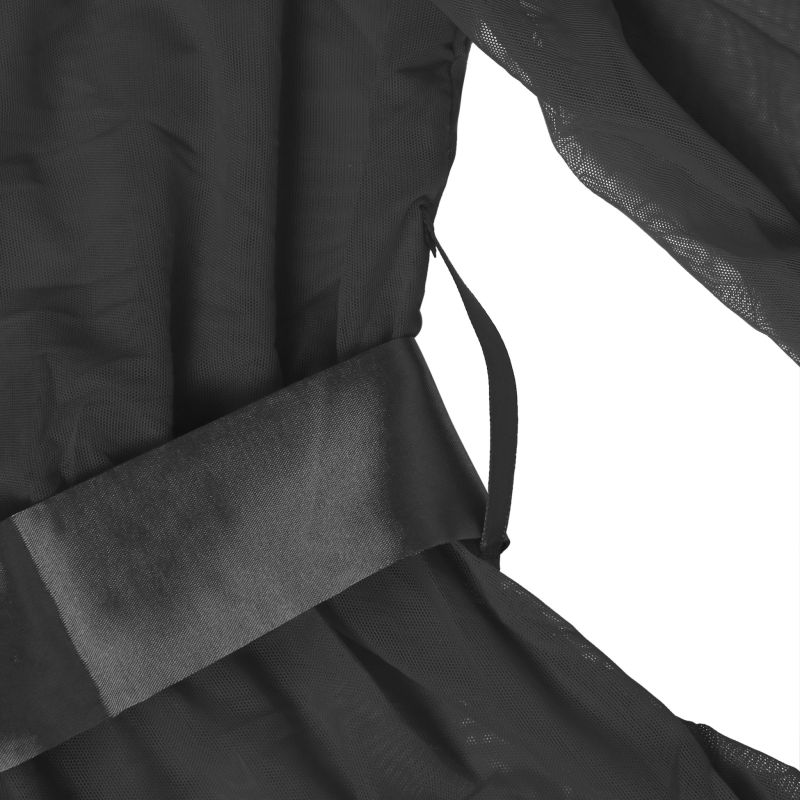 Халат Star Night с кружевом и поясом, черный, XS-S вид 10