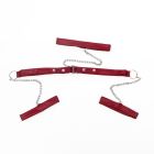 Платье с кружевом Star Night с ошейником и наручниками, бордово-черное, XS-S вид 7