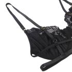 Комплект белья кружевной Star Night с поясом для чулок, черный, XS-S вид 11