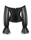 Корсет із рукавами Star Night 12 Plastic Bones на зав'язках стрічках, чорний, XS вид 7