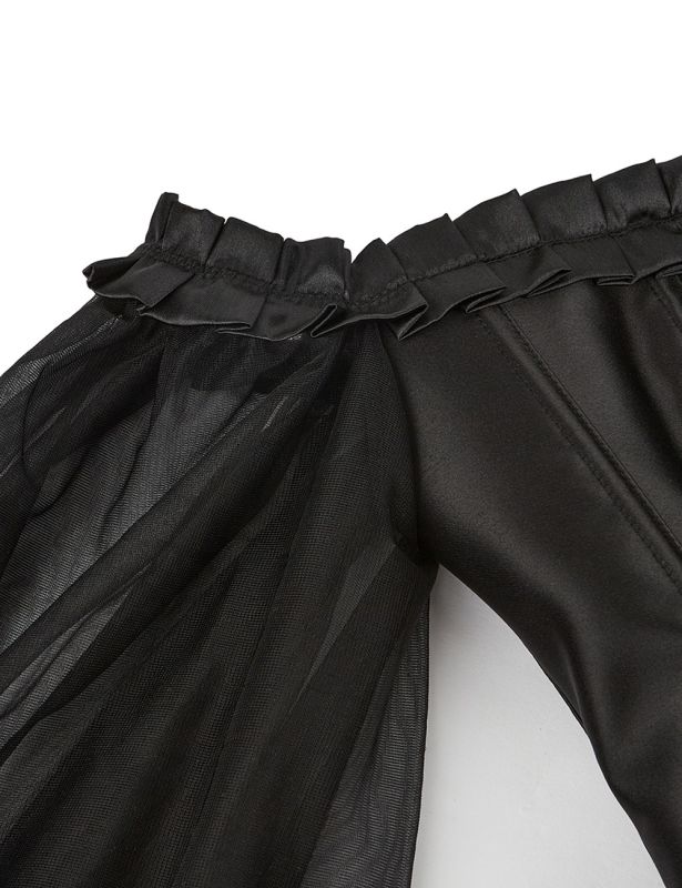 Корсет із рукавами Star Night 12 Plastic Bones на зав'язках стрічках, чорний, XS вид 9