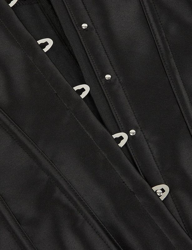 Корсет із рукавами Star Night 12 Plastic Bones на зав'язках стрічках, чорний, XS вид 11