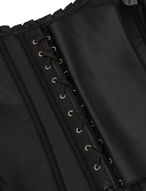 Корсет із рукавами Star Night 12 Plastic Bones на зав'язках стрічках, чорний, XS вид 12