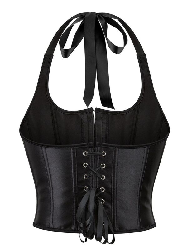 Корсет на зав'язках стрічках із бретелями Star Night 12 Plastic Bones з підтримкою бюста, чорний, S вид 9