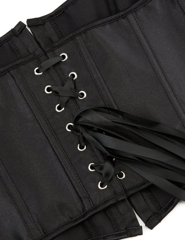 Корсет на зав'язках стрічках із бретелями Star Night 12 Plastic Bones з підтримкою бюста, чорний, S вид 11