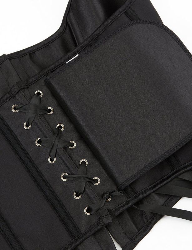 Корсет на зав'язках стрічках із бретелями Star Night 12 Plastic Bones з підтримкою бюста, чорний, S вид 12