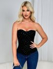 Корсет со стразами Star Night 6 Plastic Bones черный, XS вид 3