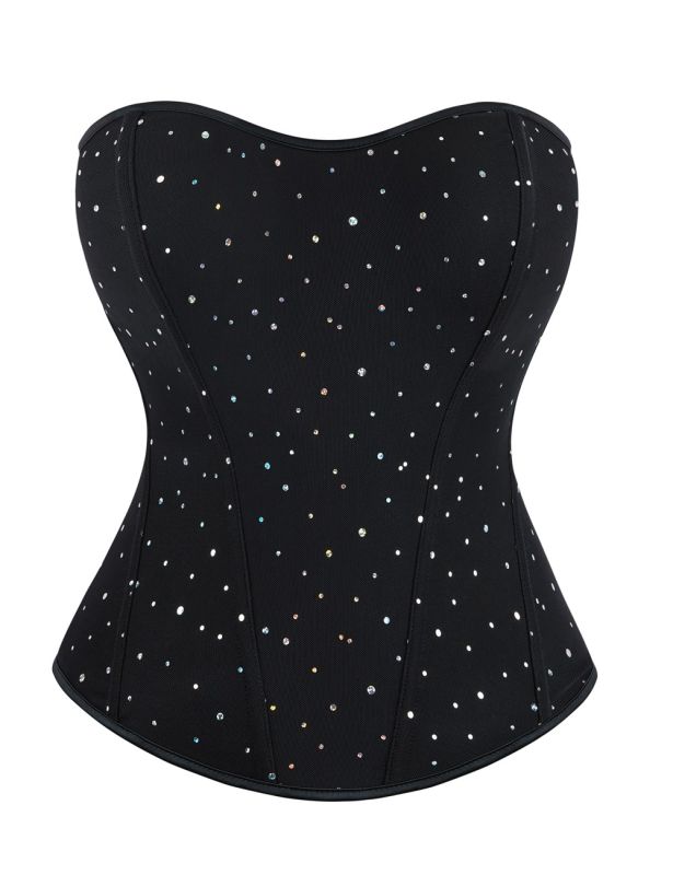Корсет зі стразами Star Night 6 Plastic Bones чорний, XS вид 10