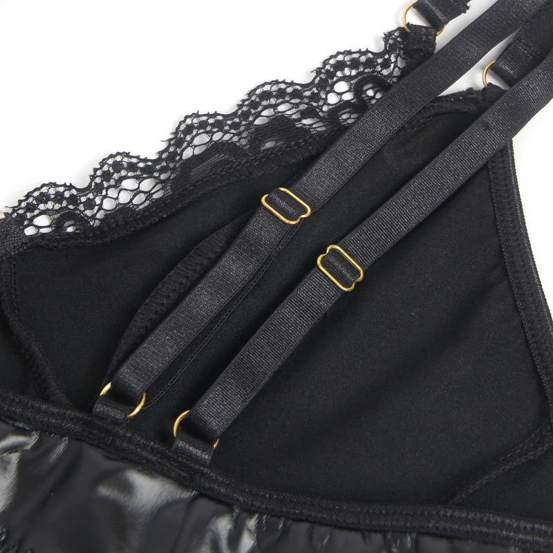 Корсет с подтяжками и подвязками Star Night на молнии, черный, M вид 9