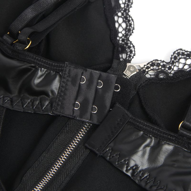 Корсет с подтяжками и подвязками Star Night на молнии, черный, S вид 8
