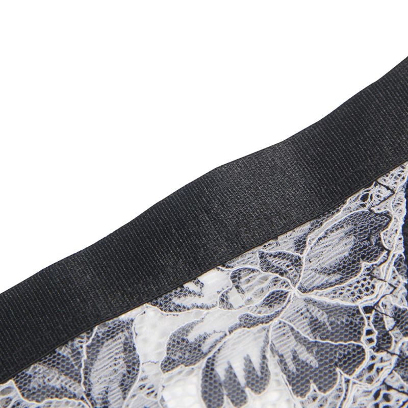 Комплект белья кружевной Star Night с цветочным принтом, черно-белый, 3XL–4XL вид 10