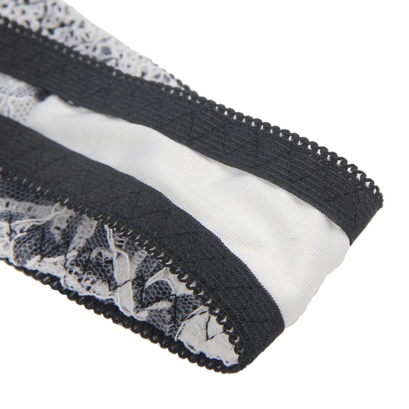 Комплект белья кружевной Star Night с цветочным принтом, черно-белый, 3XL–4XL вид 11