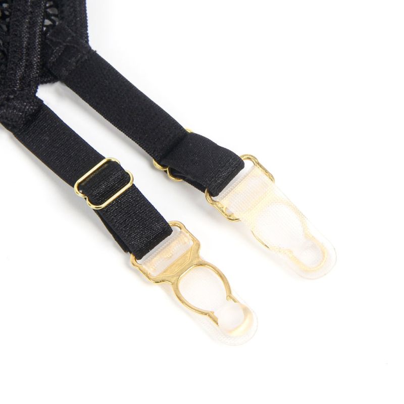 Корсет с гартерами и подвязками Star Night на молнии, чёрный, XS–S вид 10