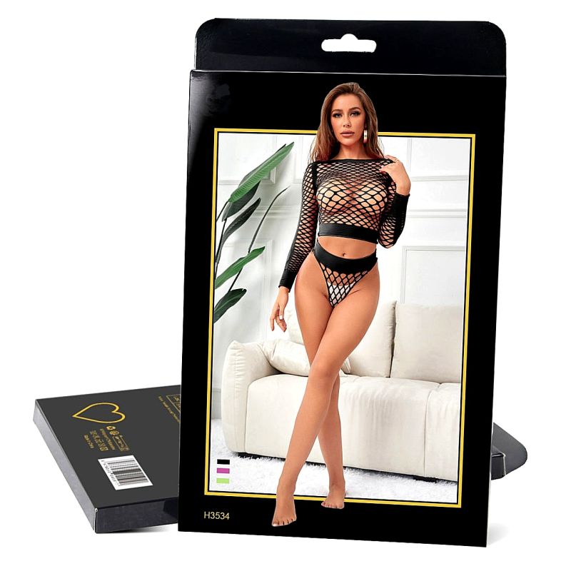 Комплект в крупную сетку, топ с трусиками Star Night, розовый, XS-M вид 8