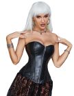 Корсет із застібкою блискавкою Star Night Sexy Leather та шнурівкою, чорний, XS (без коробки) вид 3