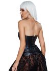 Корсет із застібкою блискавкою Star Night Sexy Leather та шнурівкою, чорний, XS (без коробки) вид 5