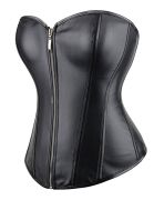 Корсет із застібкою блискавкою Star Night Sexy Leather та шнурівкою, чорний, XS (без коробки)