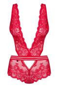 Мереживне боді Obsessive 853-TED-3 Teddy червоне, L-XL