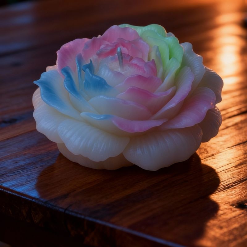 Свічка люмінесцентна півонія GlowKink низькотемпературна, різнокольорова, L вид 5